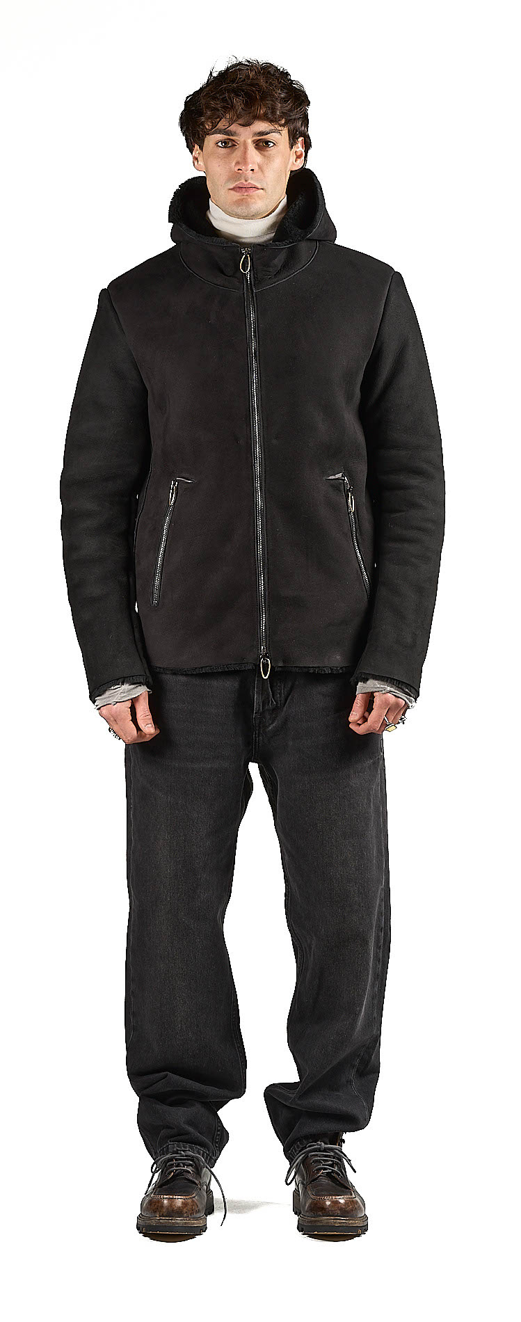 DANIELE BASTA LEATHER AND SILVER JACKET